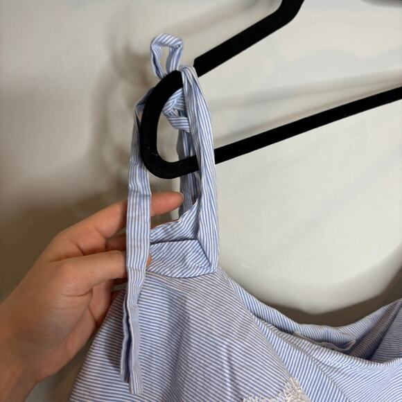 Veronica Beard Isla Ruffle One-Shoulder Stripe Blouse - Picture 9 of 9